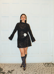 A Bronze Age Monroe Dress - Boat Neckline Bell Sleeve - Handcrafted in Vancouver, Canada-Dresses-abronzeage.com