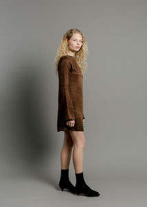 A Bronze Age Monroe Dress - Boat Neckline Bell Sleeve - Handcrafted in Vancouver, Canada-Dresses-abronzeage.com