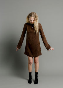 A Bronze Age Monroe Dress - Boat Neckline Bell Sleeve - Handcrafted in Vancouver, Canada-Dresses-abronzeage.com