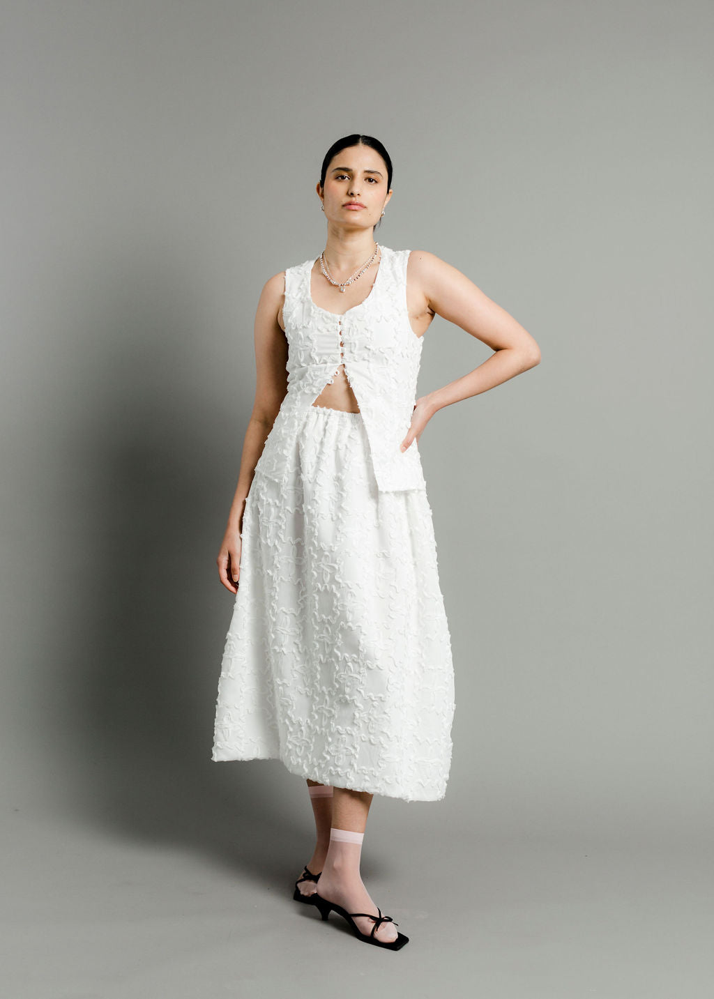 A Bronze Age Jayne Skirt, Classic A-Line Skirt with Pockets | Made in Canada-Skirts-White Wiggle-XS-abronzeage.com
