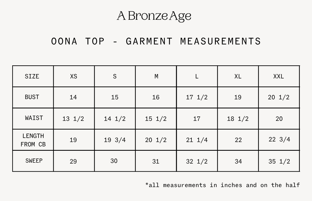 Fit and measurements