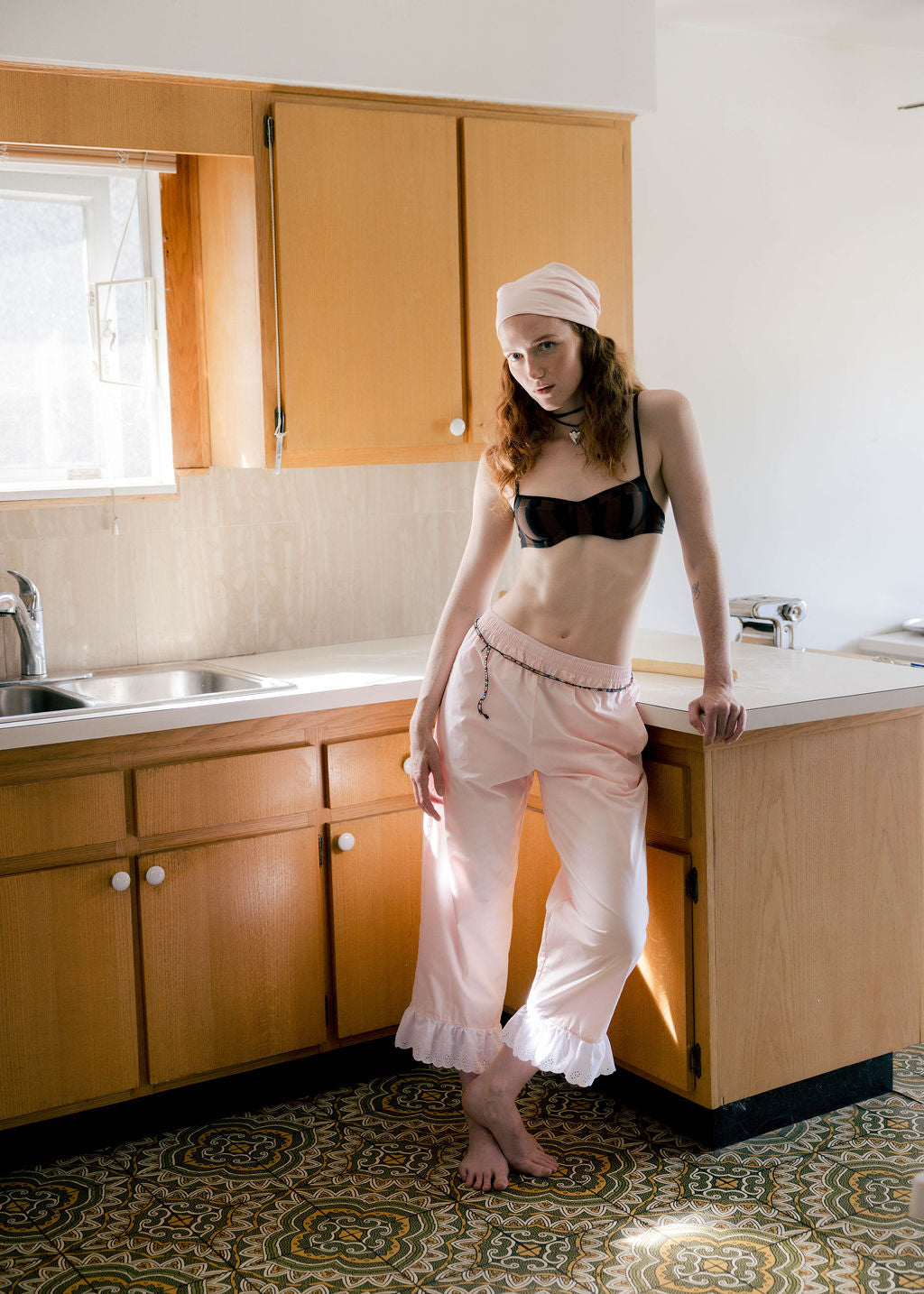 A Bronze Age Party Pants, Ruffle Hem Drawstring Pants, Canada-Pants-abronzeage.com