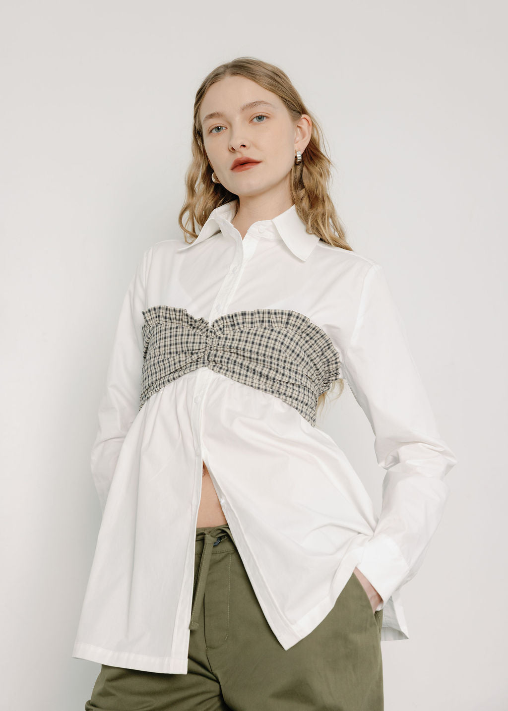 -Tops-White Poplin/Sandy Plaid-XS-abronzeage.com