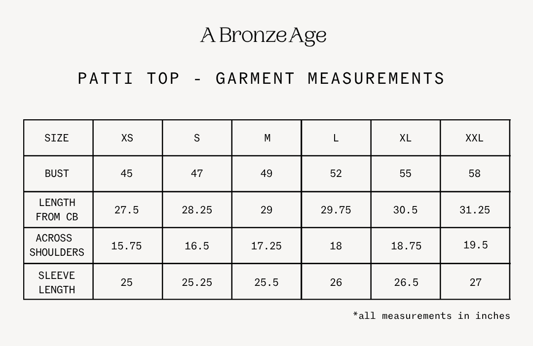 Fit and measurements