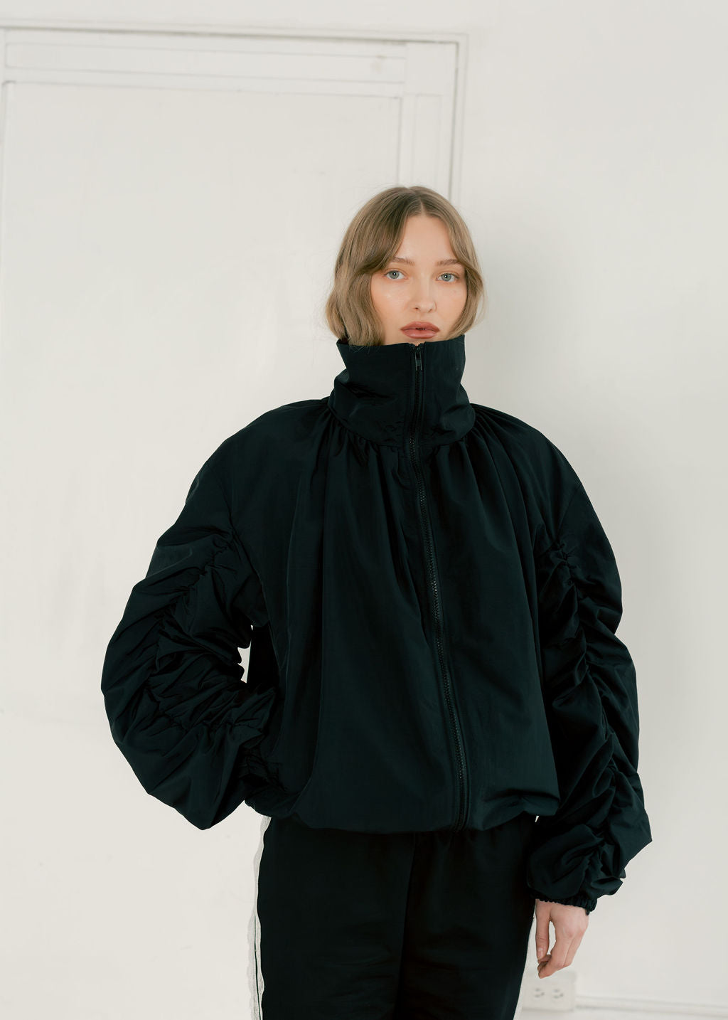 -Jackets and Vests-Black Nylon-1-abronzeage.com