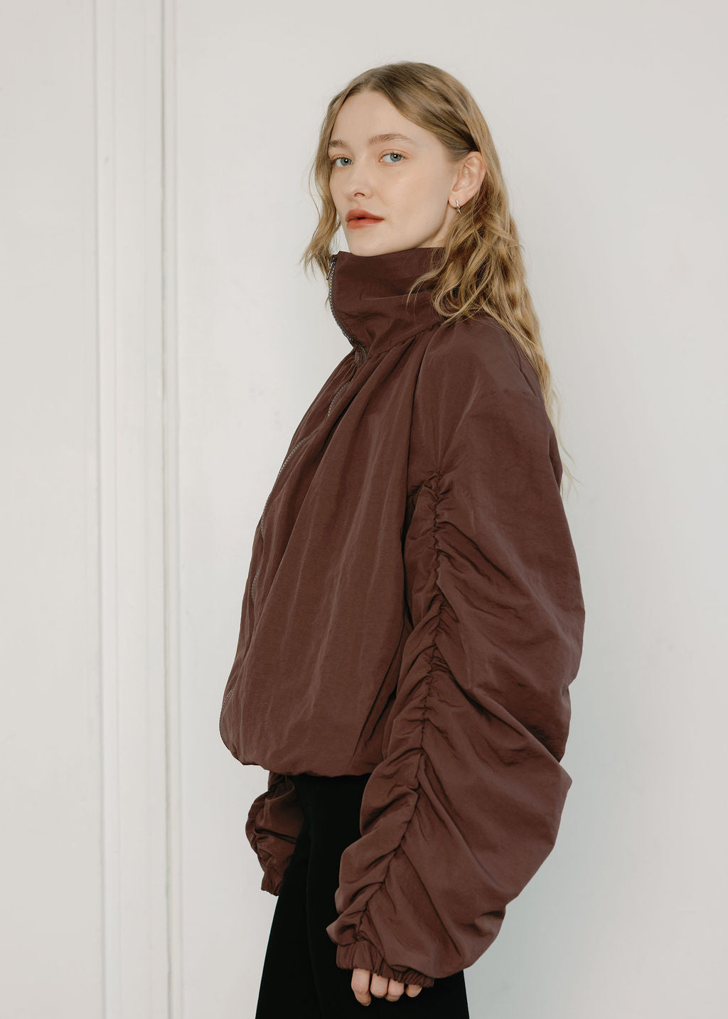 -Jackets and Vests-Chocolate Nylon-1-abronzeage.com