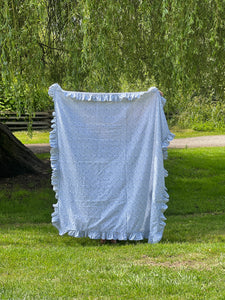 A Bronze Age Croquet Picnic Blanket, Ruffle Trimmed | Handcrafted in Vancouver Canada-Blankets-abronzeage.com