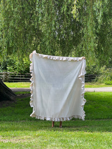 A Bronze Age Croquet Picnic Blanket Ruffle Trimmed | Handcrafted in Vancouver Canada-Blankets-abronzeage.com