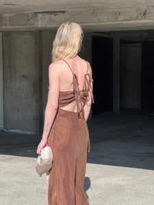 A Bronze Age Heartbreak Slip Dress, Midi Open Back, Canada-Dresses-abronzeage.com