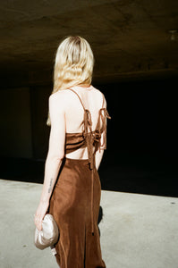 A Bronze Age Heartbreak Slip Dress, Midi Open Back, Canada-Dresses-abronzeage.com