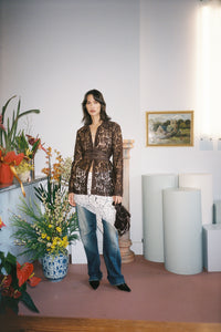 A Bronze Age Revel Wrap Top, Cotton Tie Shirt Blouse, Canada-Tops-abronzeage.com