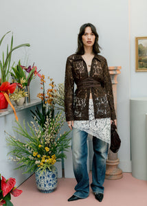 A Bronze Age Revel Wrap Top, Cotton Tie Shirt Blouse, Canada-Tops-Americano Lace-XS-abronzeage.com