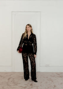 A Bronze Age Revel Wrap Top, Cotton Tie Shirt Blouse, Canada-Tops-Black Lanai Lace-XS-abronzeage.com