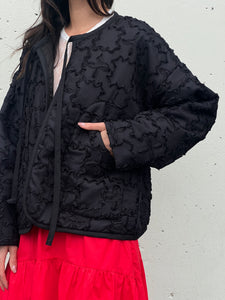 A Bronze Age Rio Quilted Bomber Jacket, Cotton Applique-Jackets and Vests-abronzeage.com