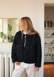 A Bronze Age Rio Quilted Bomber Jacket, Cotton Applique-Jackets and Vests-abronzeage.com