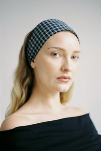 A Bronze Age Riviera Headband, Elasticated Wide Headband | Made in Canada-Hair-Carter Plaid-abronzeage.com