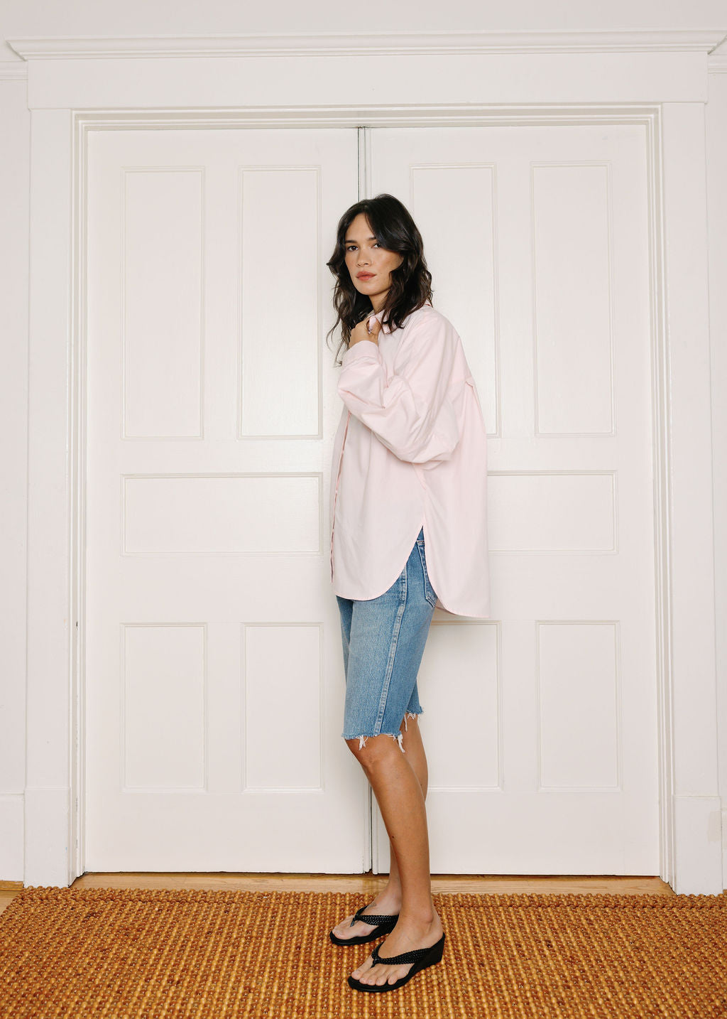 A Bronze Age Robbie Oversized Button-Up Shirt, Cotton Shirt, Canada-Tops-abronzeage.com