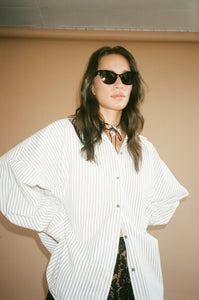 A Bronze Age Robbie Shirt, Cotton Oversized Button-Up Shirt | Made in Canada-Tops-abronzeage.com