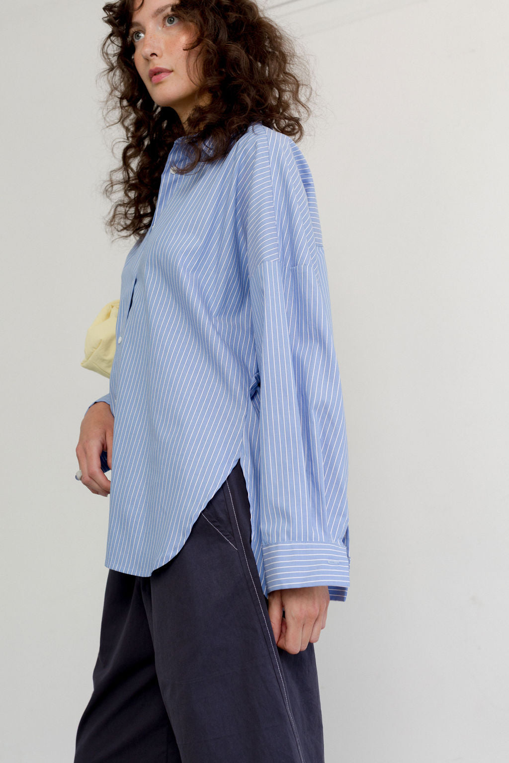 A Bronze Age Robbie Oversized Button-Up Shirt, Cotton Shirt, Canada-Tops-Porter Stripe-XS-abronzeage.com