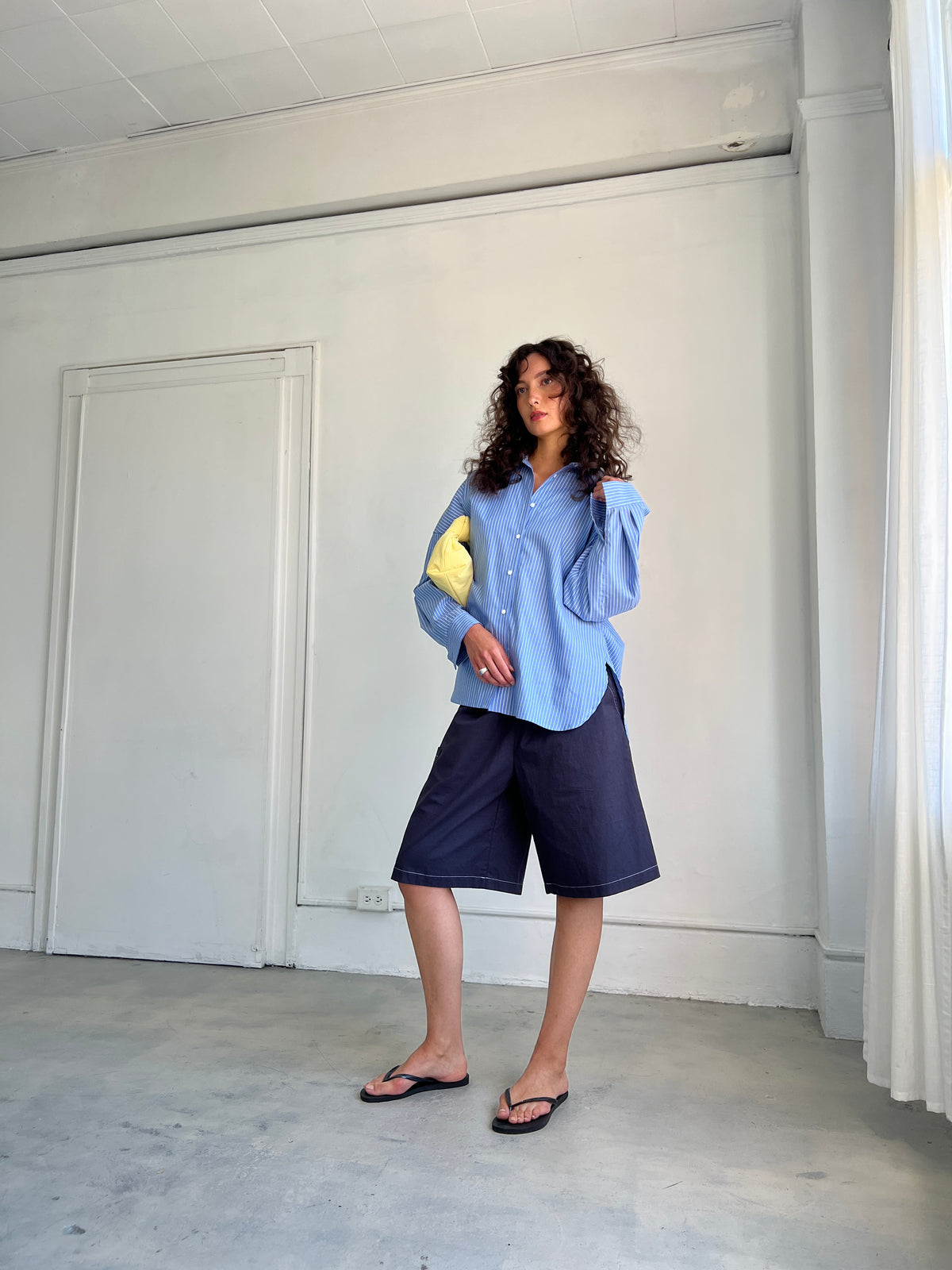 A Bronze Age Robbie Oversized Button-Up Shirt, Cotton Shirt, Canada-Tops-abronzeage.com