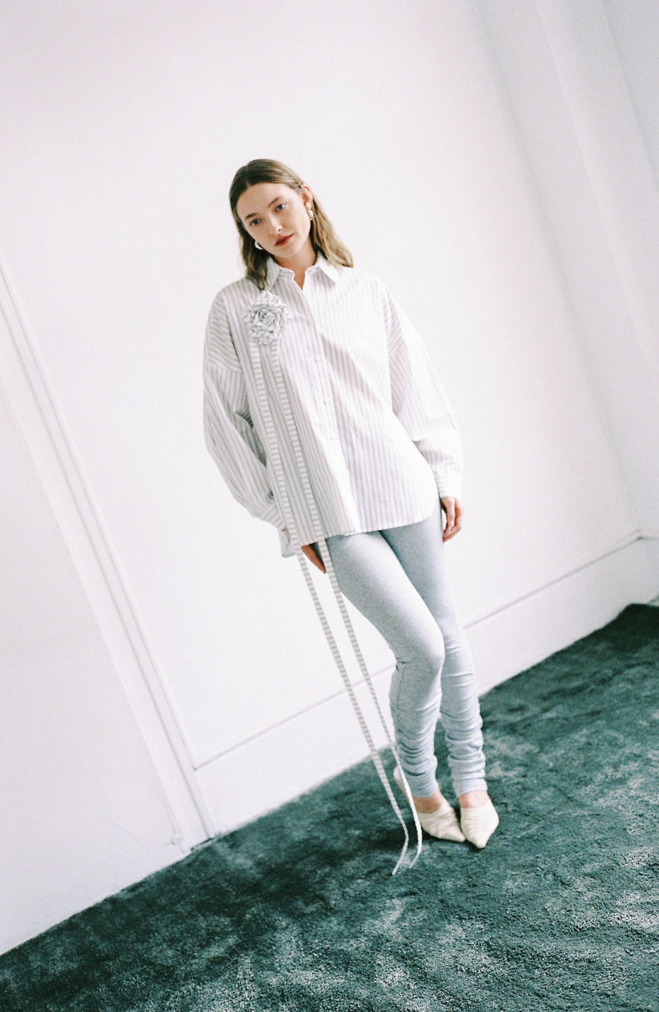 A Bronze Age Robbie Oversized Button-Up Shirt, Cotton Shirt, Canada-Tops-abronzeage.com