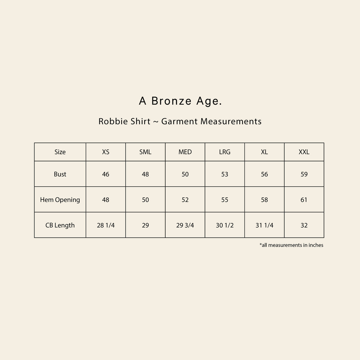 Fit and measurements