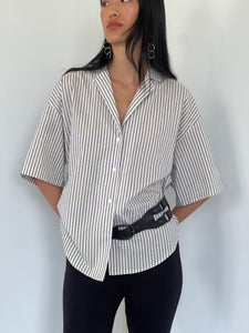 A Bronze Age Romeo Short Sleeve Button Down, Oversized Shirt, Canada-Tops-abronzeage.com