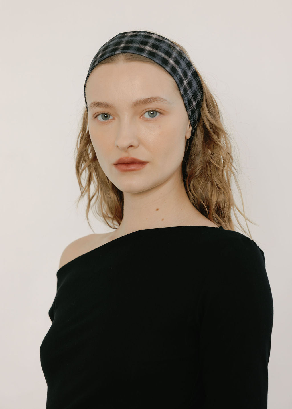 A Bronze Age Riviera Headband, Elasticated Wide Headband | Made in Canada-Hair-Chelsea Plaid-abronzeage.com