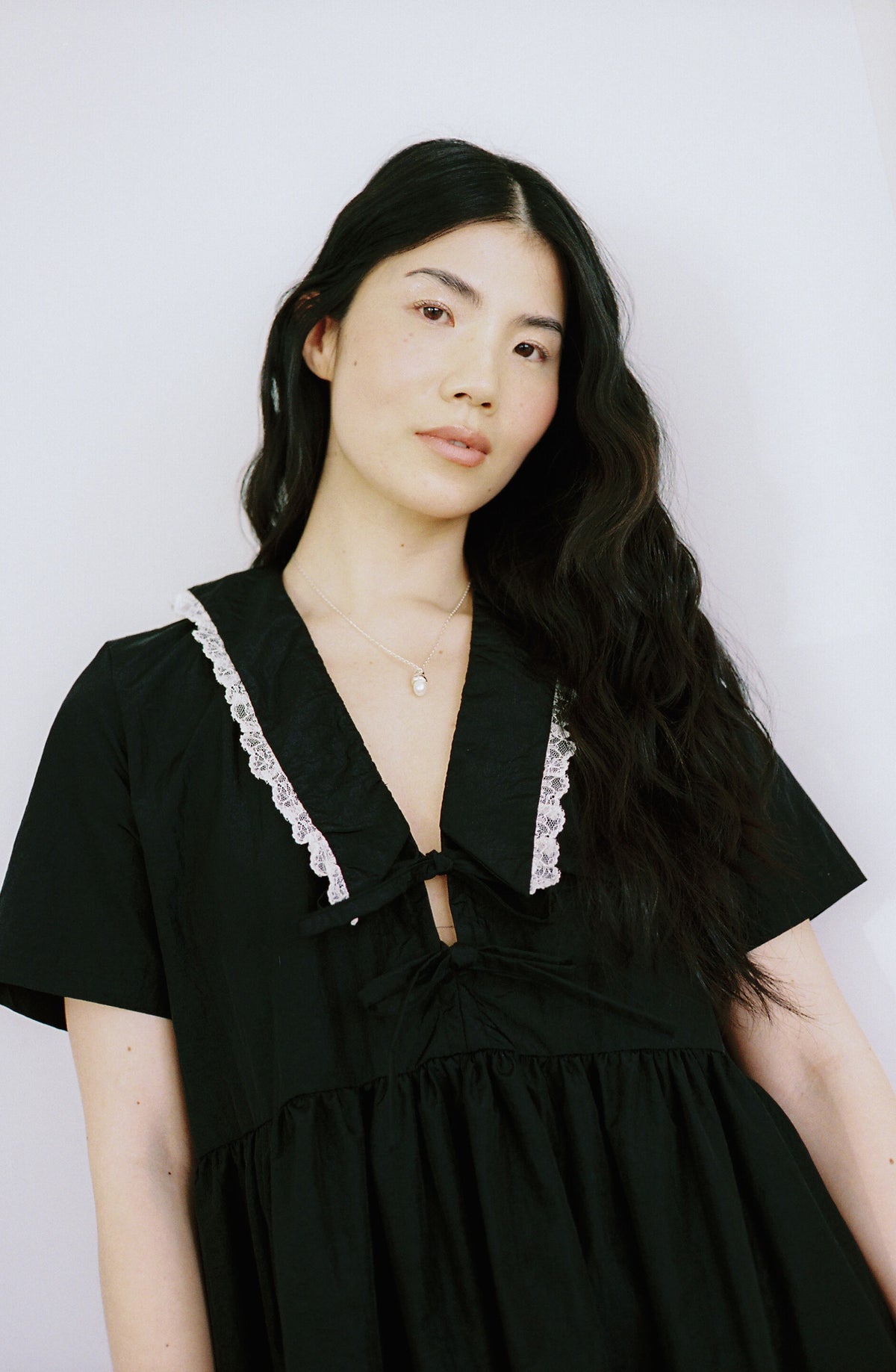 Shiloh Winter Party Dress with Lace Trim Sailor Collar | Made in Canada-Dresses-abronzeage.com