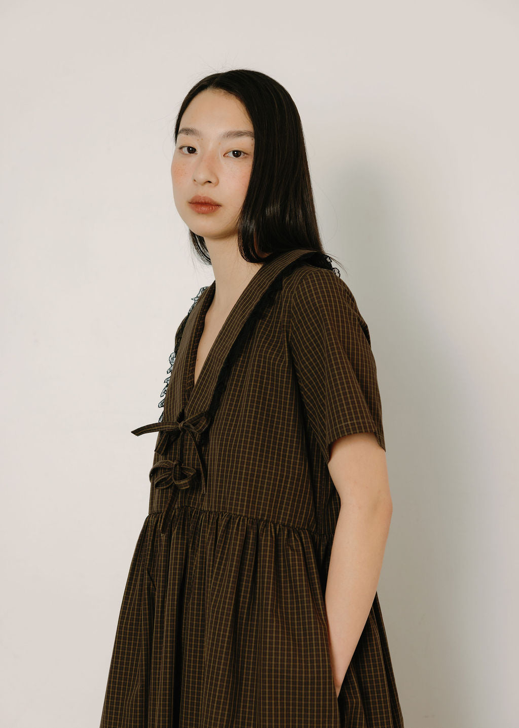 Shiloh Winter Party Dress with Lace Trim Sailor Collar | Made in Canada-Dresses-abronzeage.com