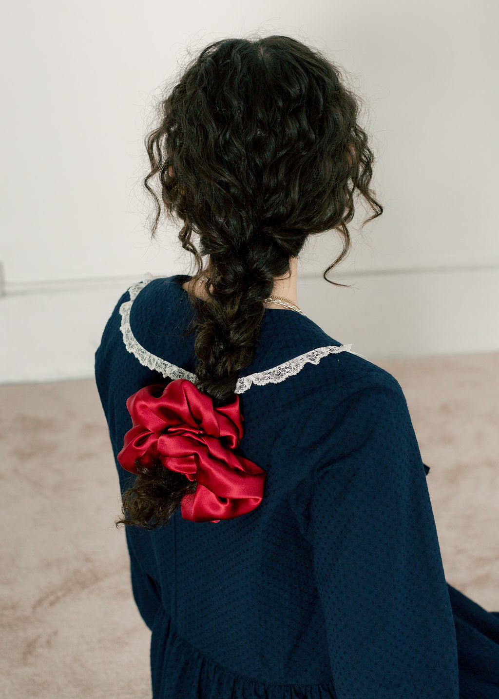 A Bronze Age Silk Hair Scrunchie, Canada-Hair-Pomegranate-LRG-abronzeage.com