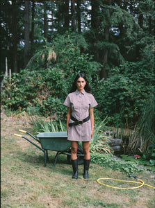 A Bronze Age Sloane Dress, Short Sleeve Mini Dress, Button-Up | Made in Canada -Dresses-abronzeage.com