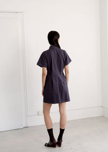 A Bronze Age Sloane Dress, Short Sleeve Mini Dress, Button-Up | Made in Canada -Dresses-abronzeage.com