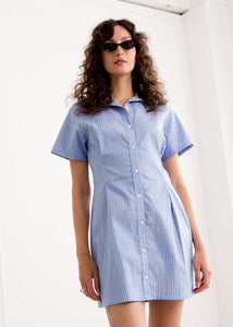 A Bronze Age Sloane Dress, Short Sleeve Mini Dress, Button-Up | Made in Canada -Dresses-abronzeage.com