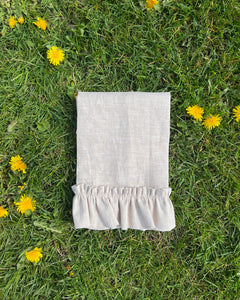 A Bronze Age Soufflé Tea Towel Classic Kitchen Linen Ruffle Trimmed | Handcrafted in Vancouver Canada-Accessory-abronzeage.com