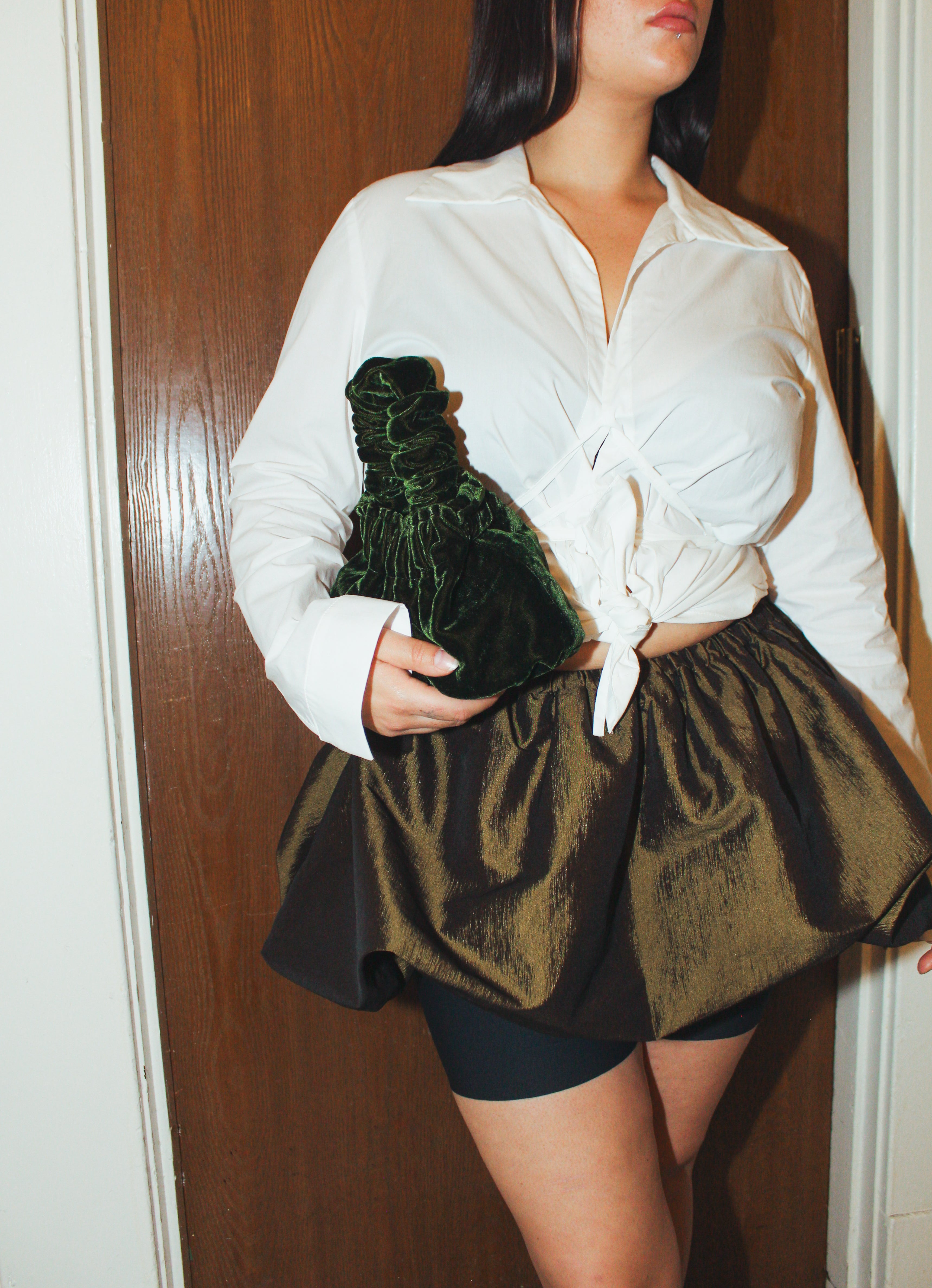 A Bronze Age Spade Skirt, Elasticated Balloon Mini Skirt with Gathers | Made in Canada-Skirts-Asteroid-XS-abronzeage.com
