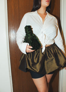 A Bronze Age Spade Skirt, Elasticated Balloon Mini Skirt with Gathers | Handcrafted in Vancouver Canada-Skirts-Asteroid-XS-abronzeage.com