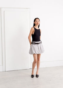 A Bronze Age Spade Skirt, Elasticated Balloon Mini Skirt with Gathers | Handcrafted in Vancouver Canada-Skirts-abronzeage.com