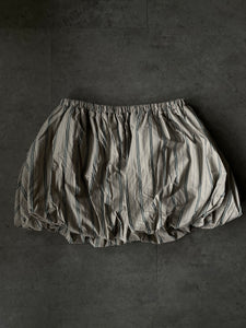 A Bronze Age Spade Skirt, Elasticated Balloon Mini Skirt with Gathers | Made in Canada-Skirts-Putty Stripe-XS-abronzeage.com