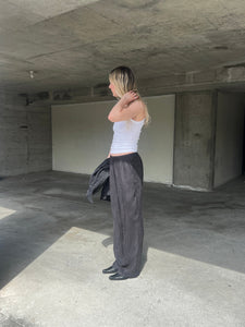 A Bronze Age Street Pant, Mid-Low Rise Drawcord Straight Leg Cotton Pants | Handcrafted in Vancouver Canada-Pants-abronzeage.com