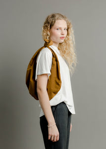 A Bronze Age Swing Bag, Crossbody Crescent-shaped Bag | Handcrafted in Vancouver Canada-Handbags-Tobacco Nylon-abronzeage.com