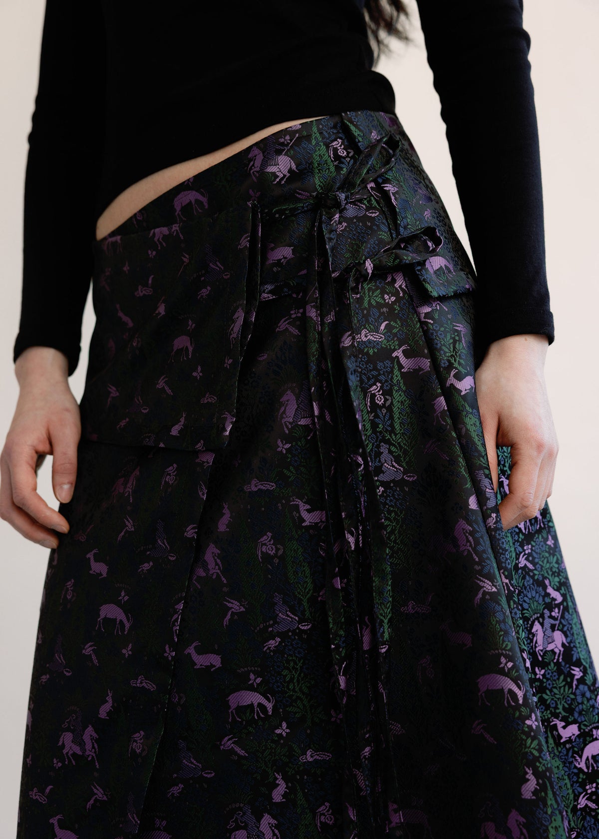 Sylvia Skirt | Asymmetrical Wrap Skirt, Made in Canada | A Bronze Age-Skirts-abronzeage.com