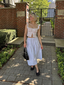 A Bronze Age Field Skirt, Midi Skirt Elastic Waist, Canada-Skirts-abronzeage.com