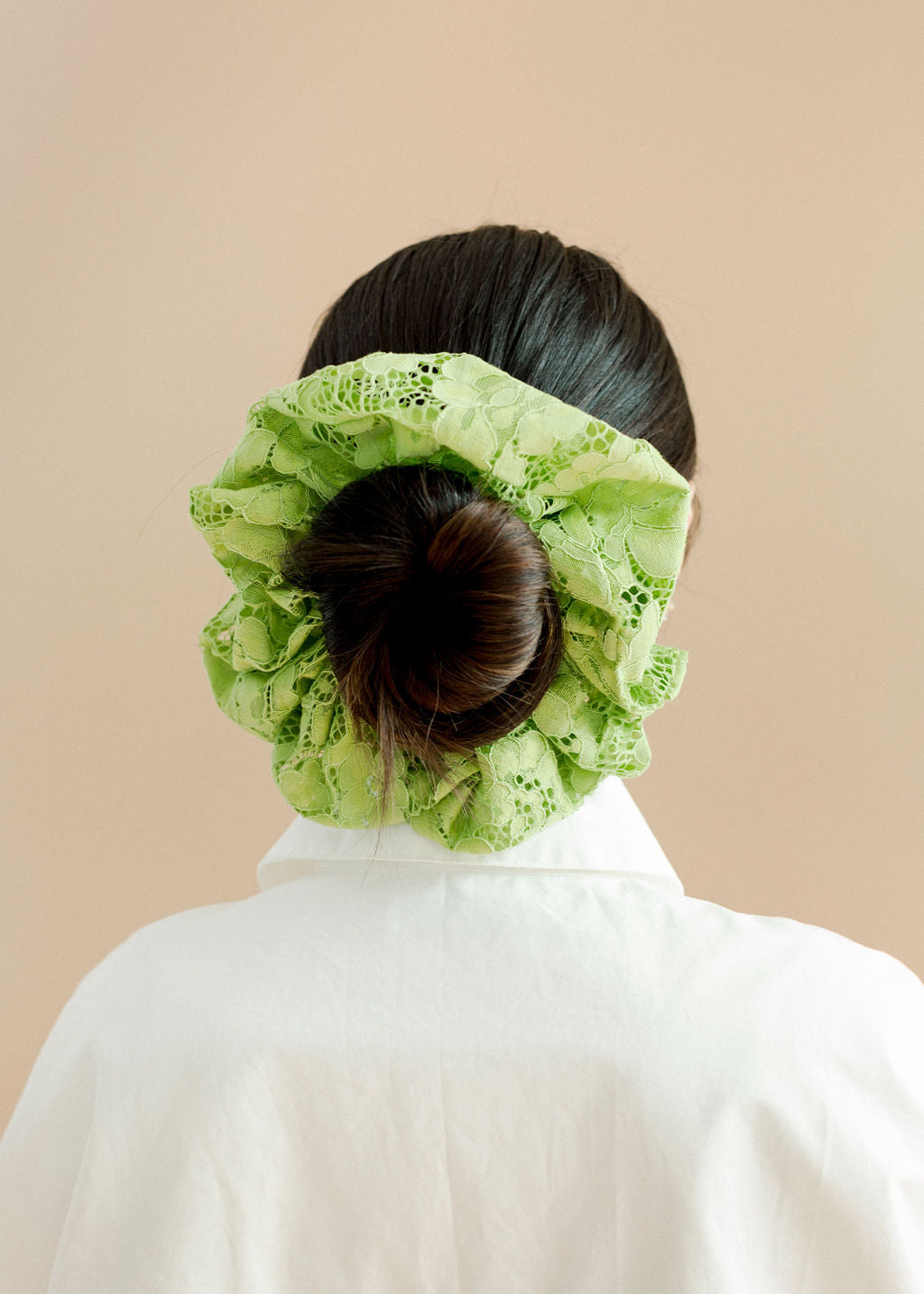 A Bronze Age Oversized Specialty Hair Scrunchie, Canada-Hair-Lime Lanai Lace-L-abronzeage.com