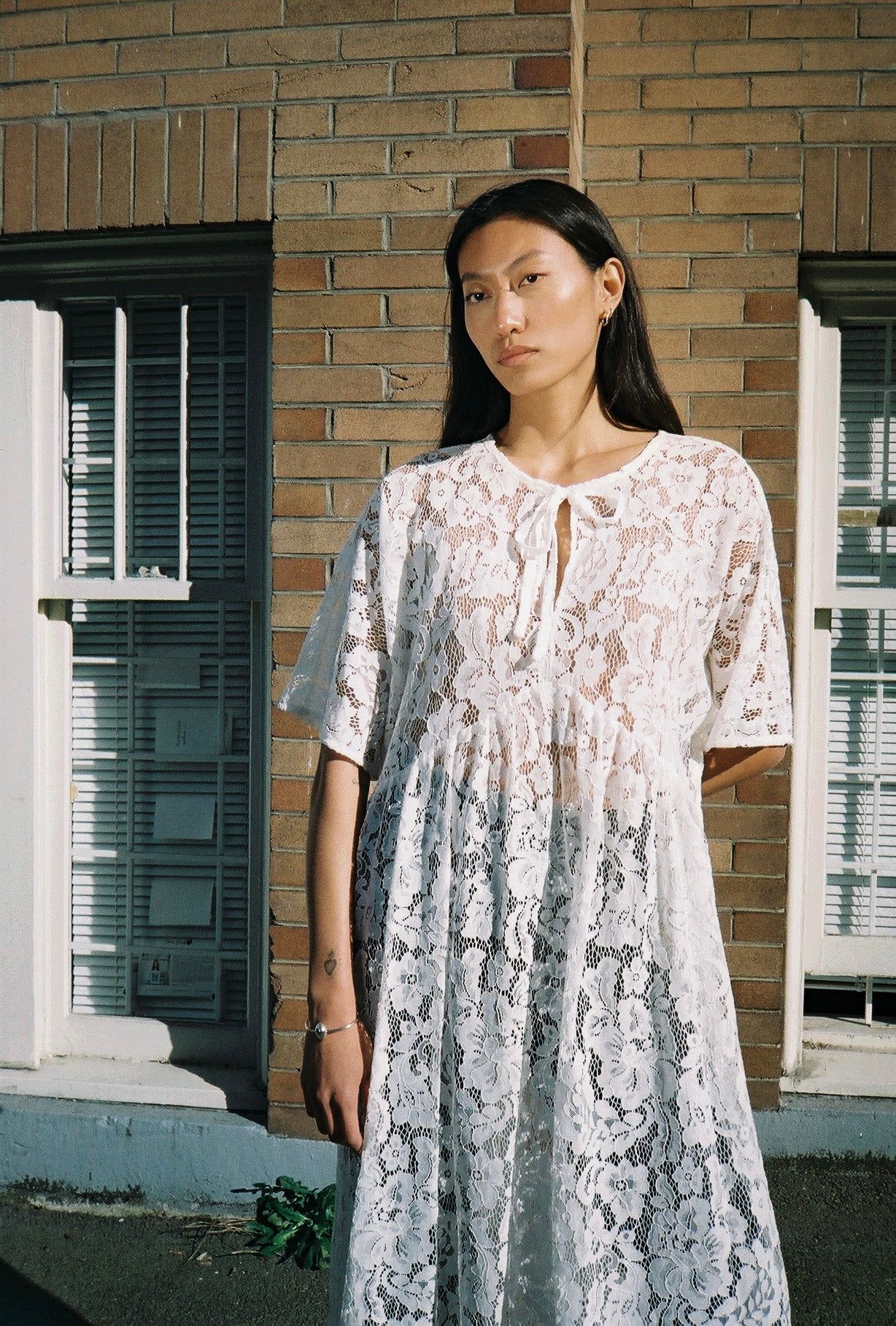 A Bronze Age Zelda Dress, Relaxed Fit Maxi Dress | Made in Canada-Dresses-Ivory Lanai Lace-XS-abronzeage.com