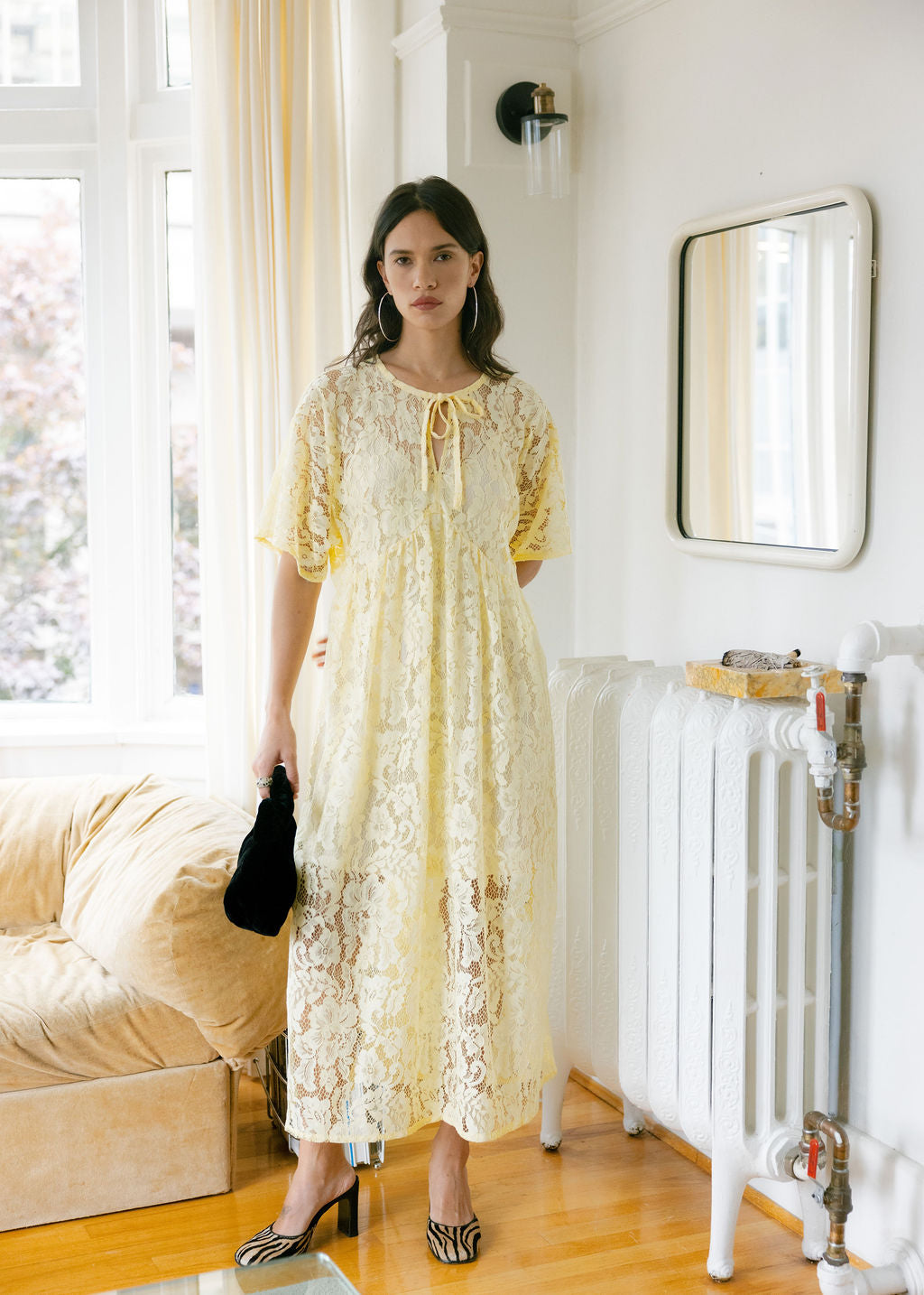 A Bronze Age Zelda Dress, Relaxed Fit Maxi Dress | Made in Canada-Dresses-Sunshine Lace-XS-abronzeage.com