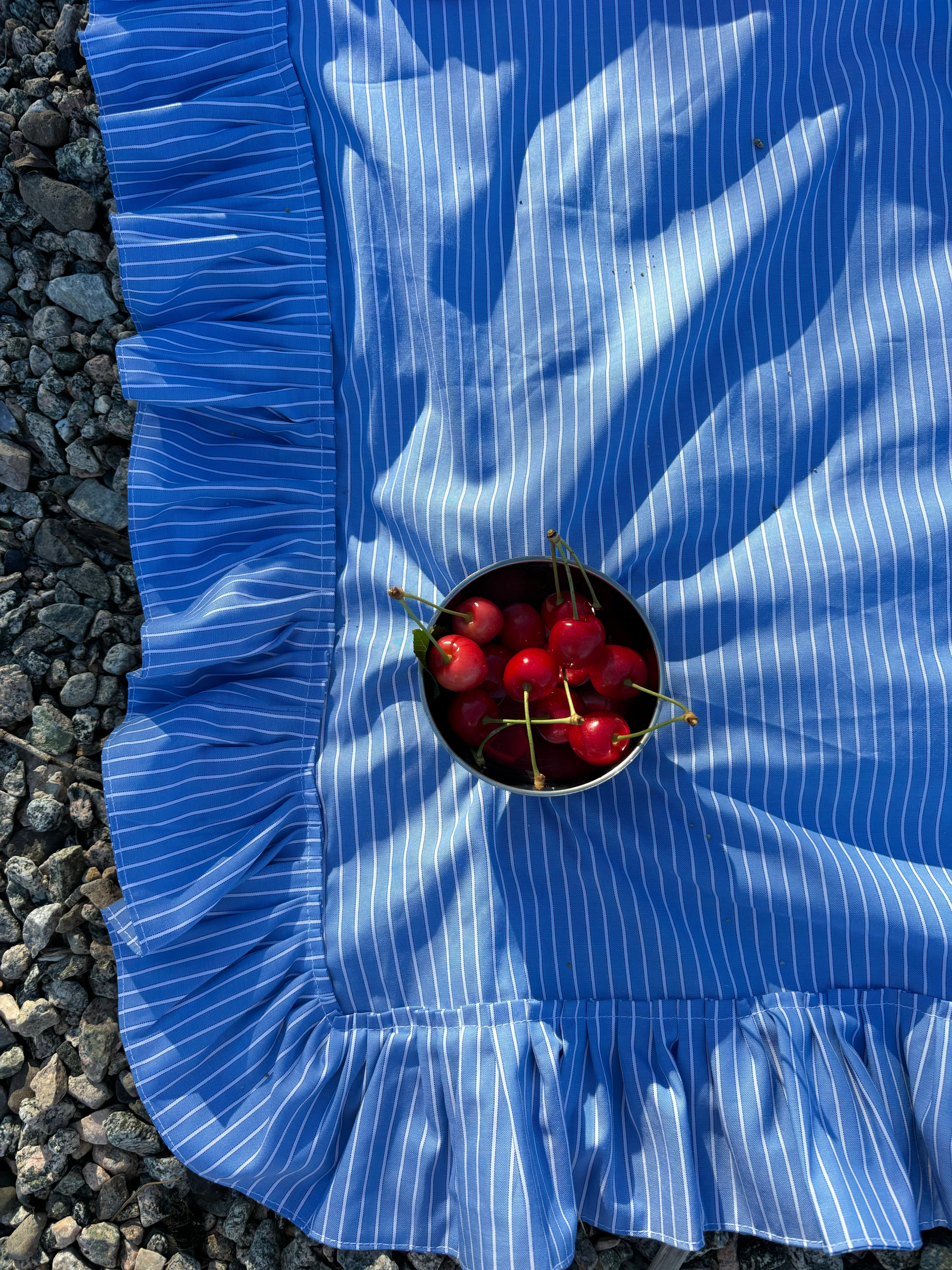 A Bronze Age Croquet Picnic Blanket, Ruffle Trimmed | Handcrafted in Vancouver Canada-Blankets-abronzeage.com