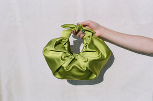 A Bronze Age Kiku Satin Croissant Bag, Evening Bag, Canada-Handbags-Citrus-abronzeage.com