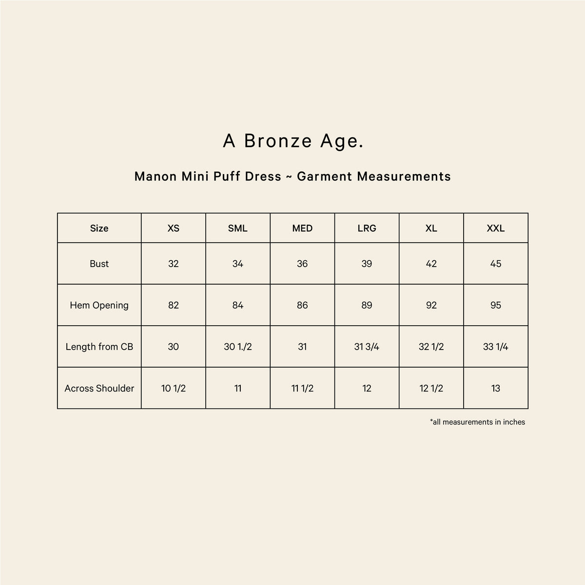 Fit and measurements