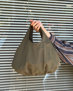 A Bronze Age Bao Bag, Cotton Twill Two Handle Handbag, Canada-Handbags-Moss Nylon-abronzeage.com